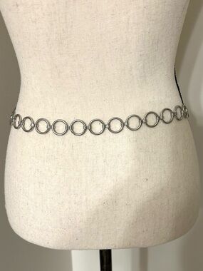 Silver Linked Circle Waist Chain Belt - Women Accessories